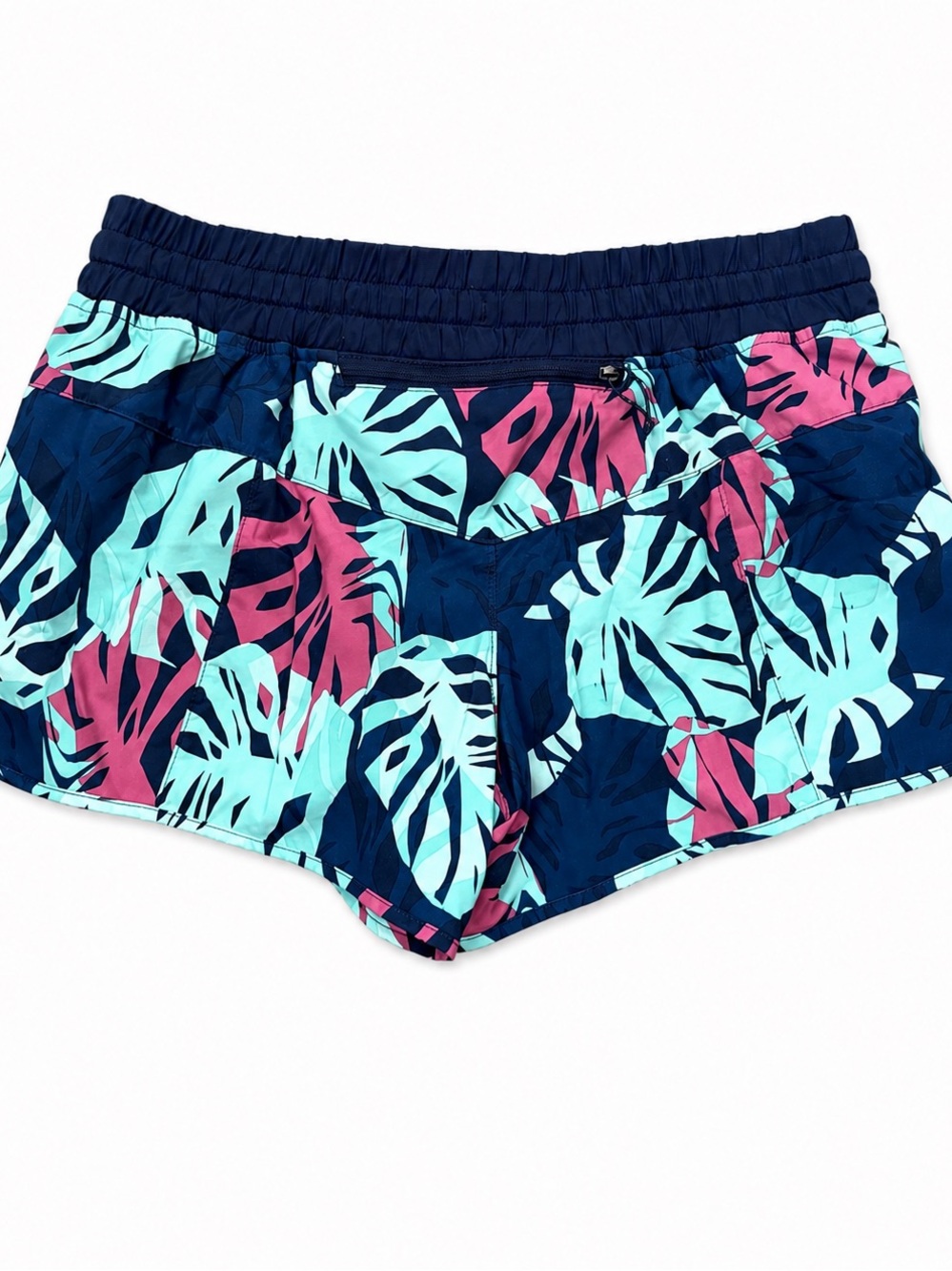 Patagonia Navy Tropical Leaf Print Athletic Running Shorts Trail - Picture 3 of 8
